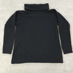 J Crew Sweater Tunic Womens Medium Black Shawl Neck Long Sleeve Stretch